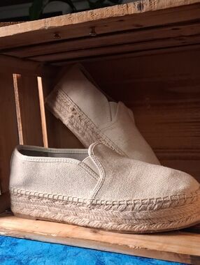 Sam Edelman Natural Canvas Slip-On Espadrilles, 8